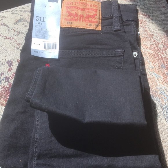 Mens Levis 511 'Line 8' Black/Charcoal Colour Jeans Size 30 x 30 - Picture 1 of 5